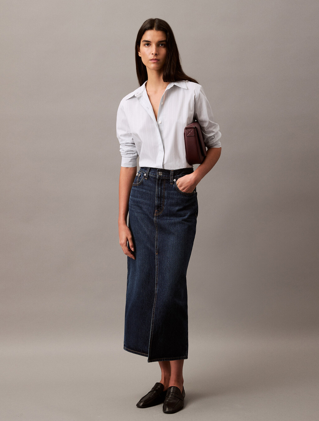 Stripe Poplin Button-Down Shirt, CSW24F_P014_1_Plein Air (Wide Stripe), hi-res