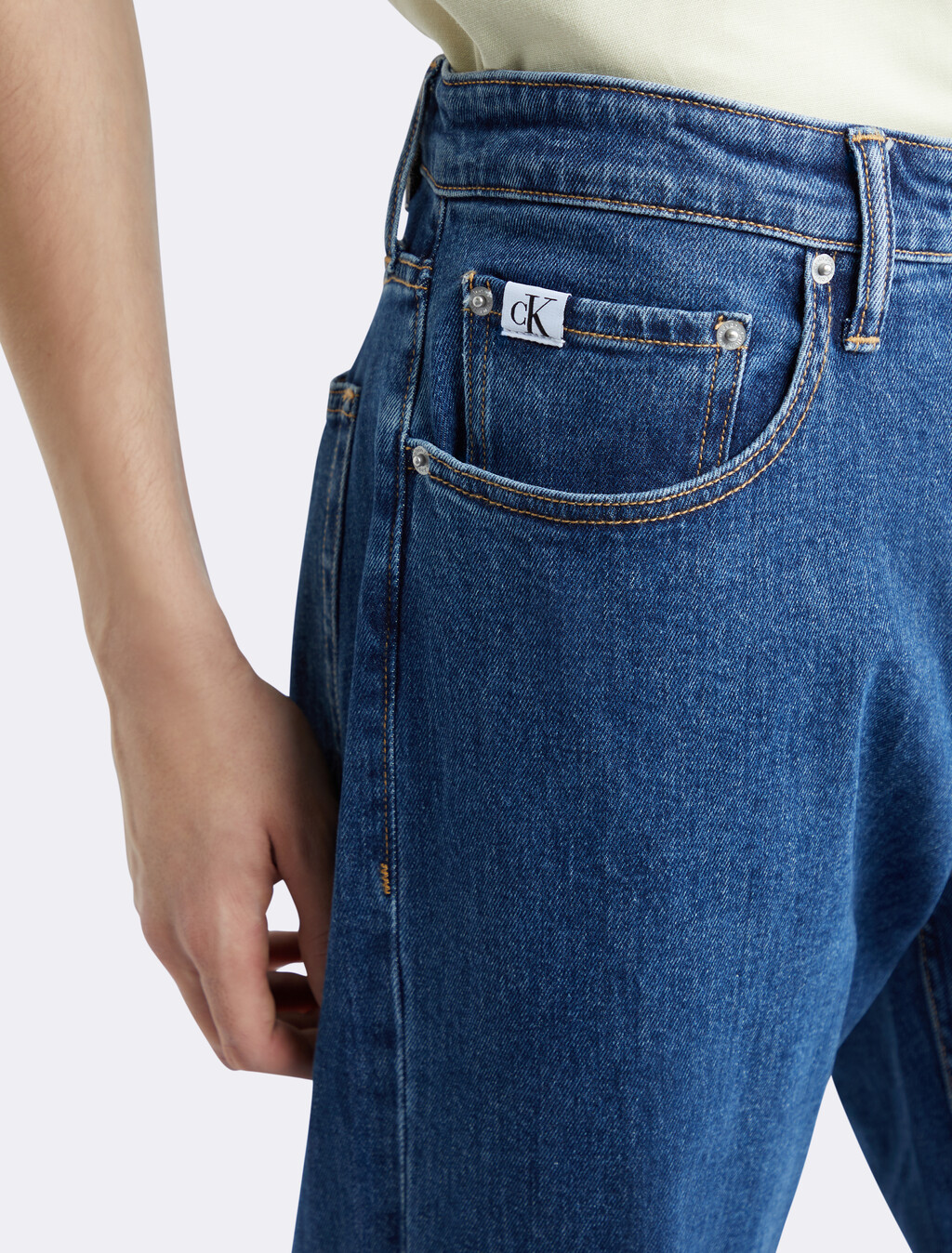 90s Straight Comfort Stretch Jeans, 007AMID BLUE, hi-res