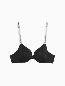 Tailored Logo Lightly Lined Demi Bra, Black, hi-res