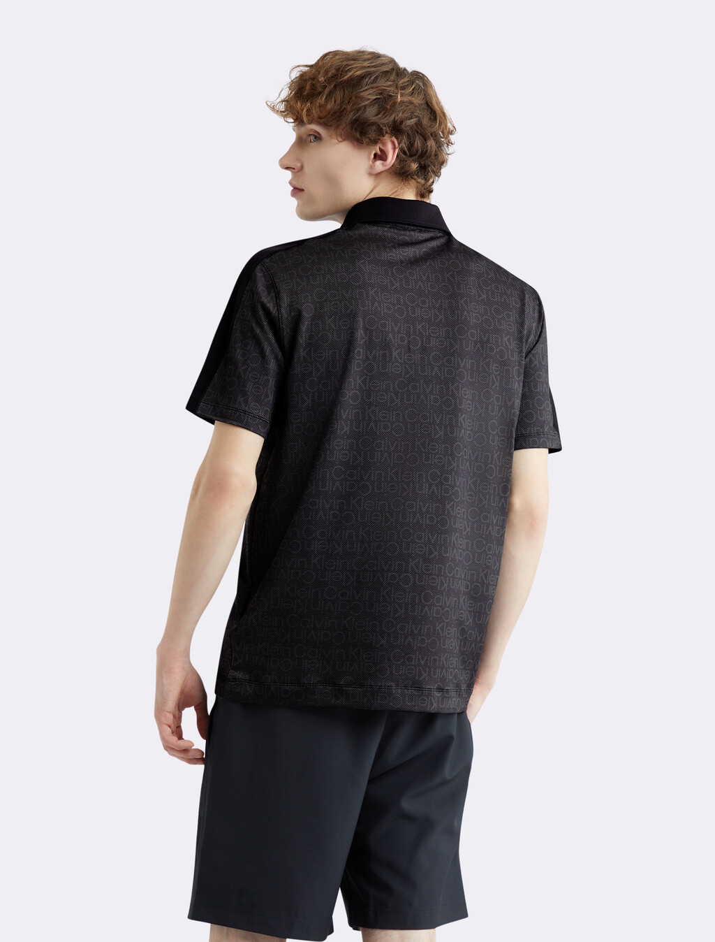 Logo 網布運動 Polo 衫, BLACK BEAUTY, hi-res
