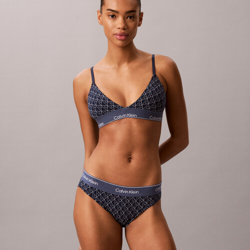 Limited Edition Bikini Briefs - Icon Cotton Modal Denim Emblem Pageant Blue
