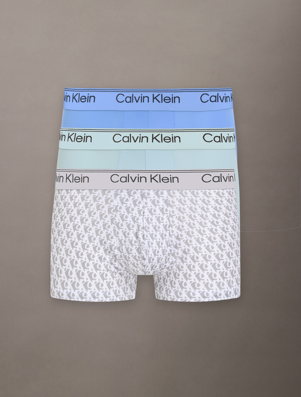 Logo Low Rise Trunk 3 Pack, GLACIER/PLUSH MONOGRAM+ASH/STERLING BLUE, hi-res