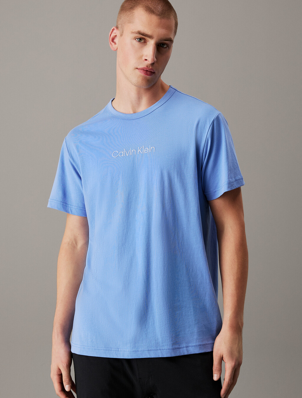 100% Cotton Crewneck Sleep T-Shirt, Glacier, hi-res