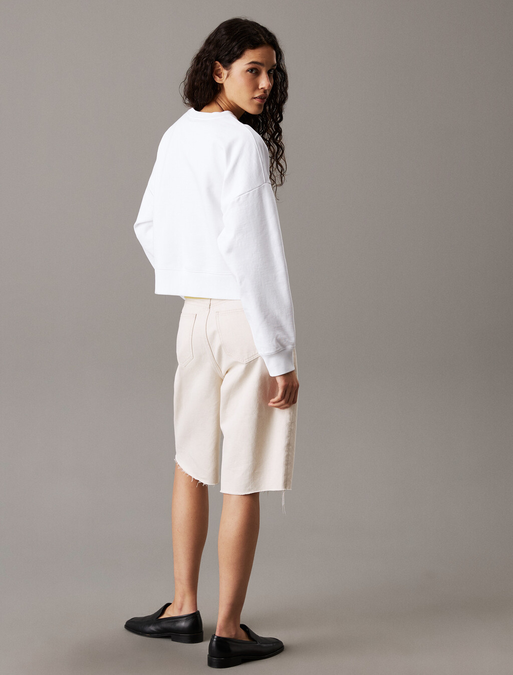 Monogram 短版運動衫, Brilliant White, hi-res