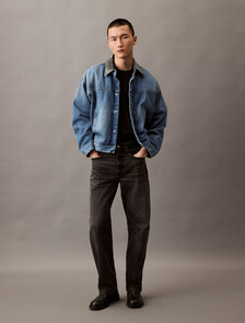 Calvin Logo 圓領上衣, Black, hi-res