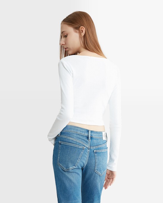 Slim Ribbed Long Sleeve Top
