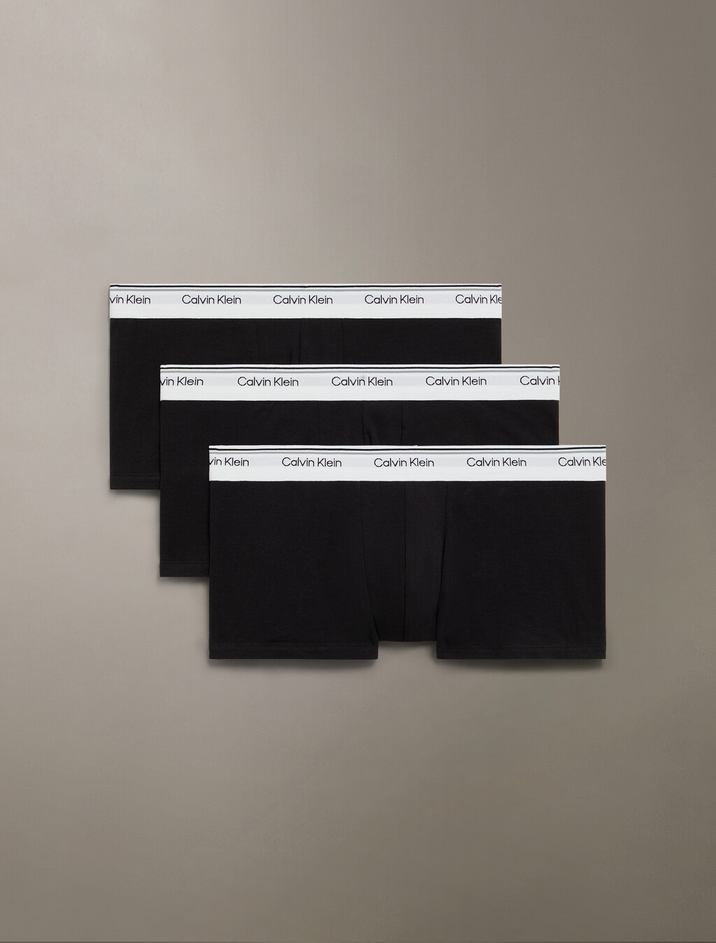 棉質彈性低腰平口內褲 3 件組, BLACK/BLACK/BLACK, hi-res