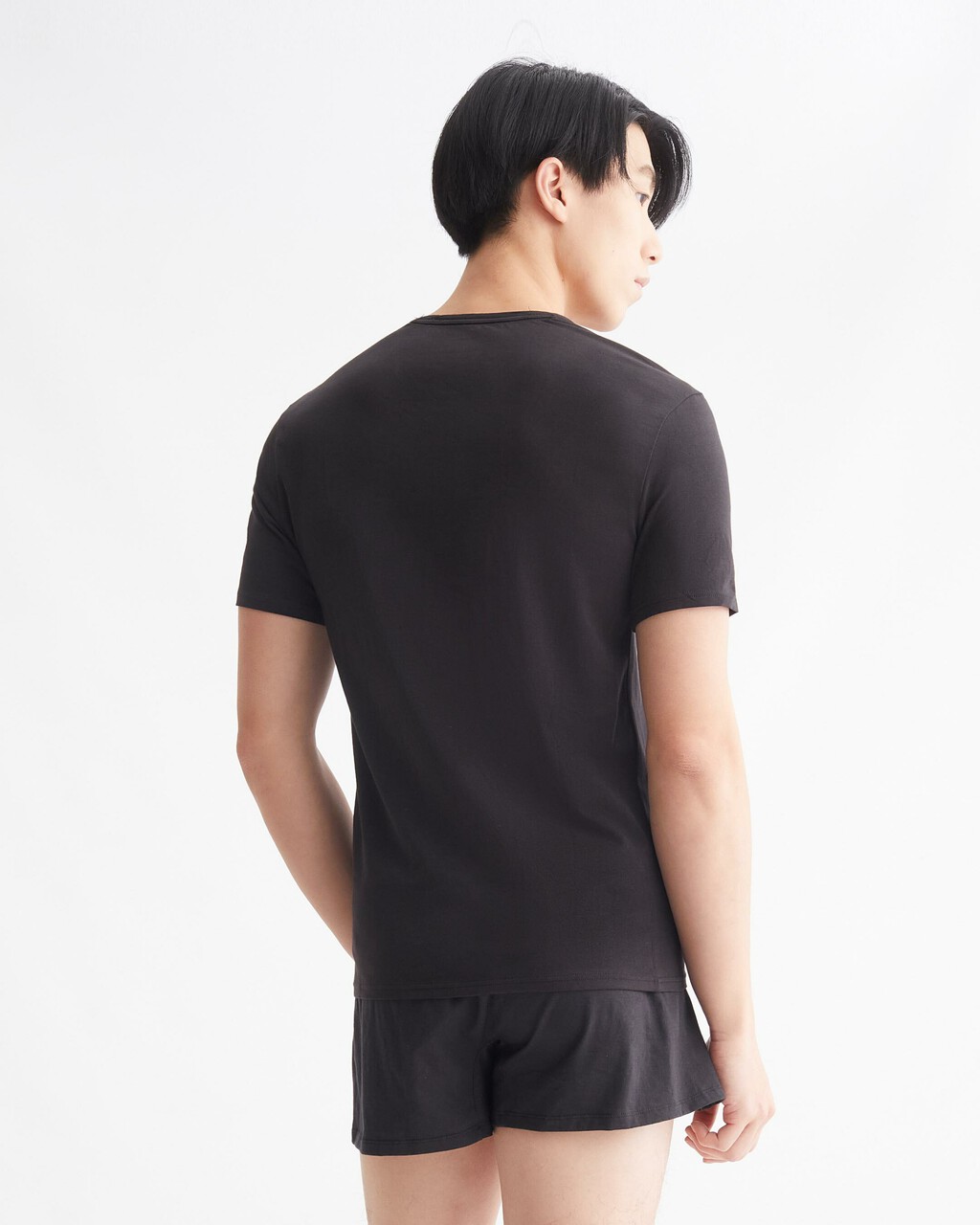 Modern Cotton Stretch Crew Neck T-Shirts 2 Pack, Black/Black, hi-res