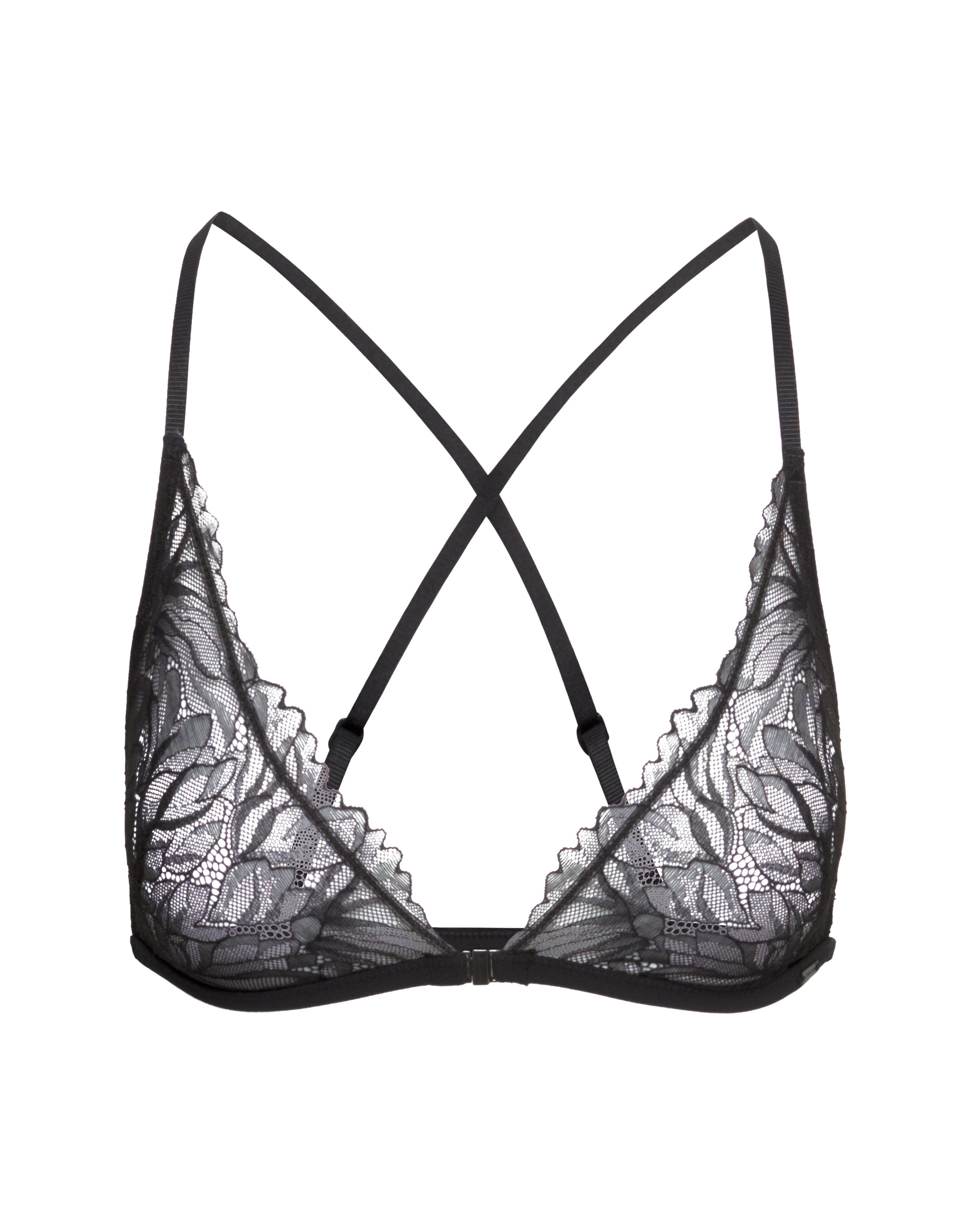 Calvin klein black lace triangle bralette best sale