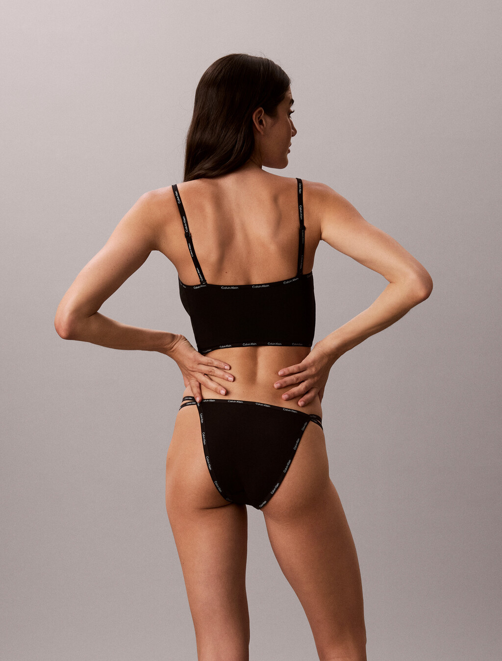 Icon Cotton Modal Limited Edition Lightly Lined Bandeau Bra, Black, hi-res