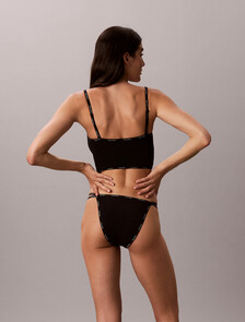 Icon Cotton Modal Limited Edition Lightly Lined Bandeau Bra, Black, hi-res