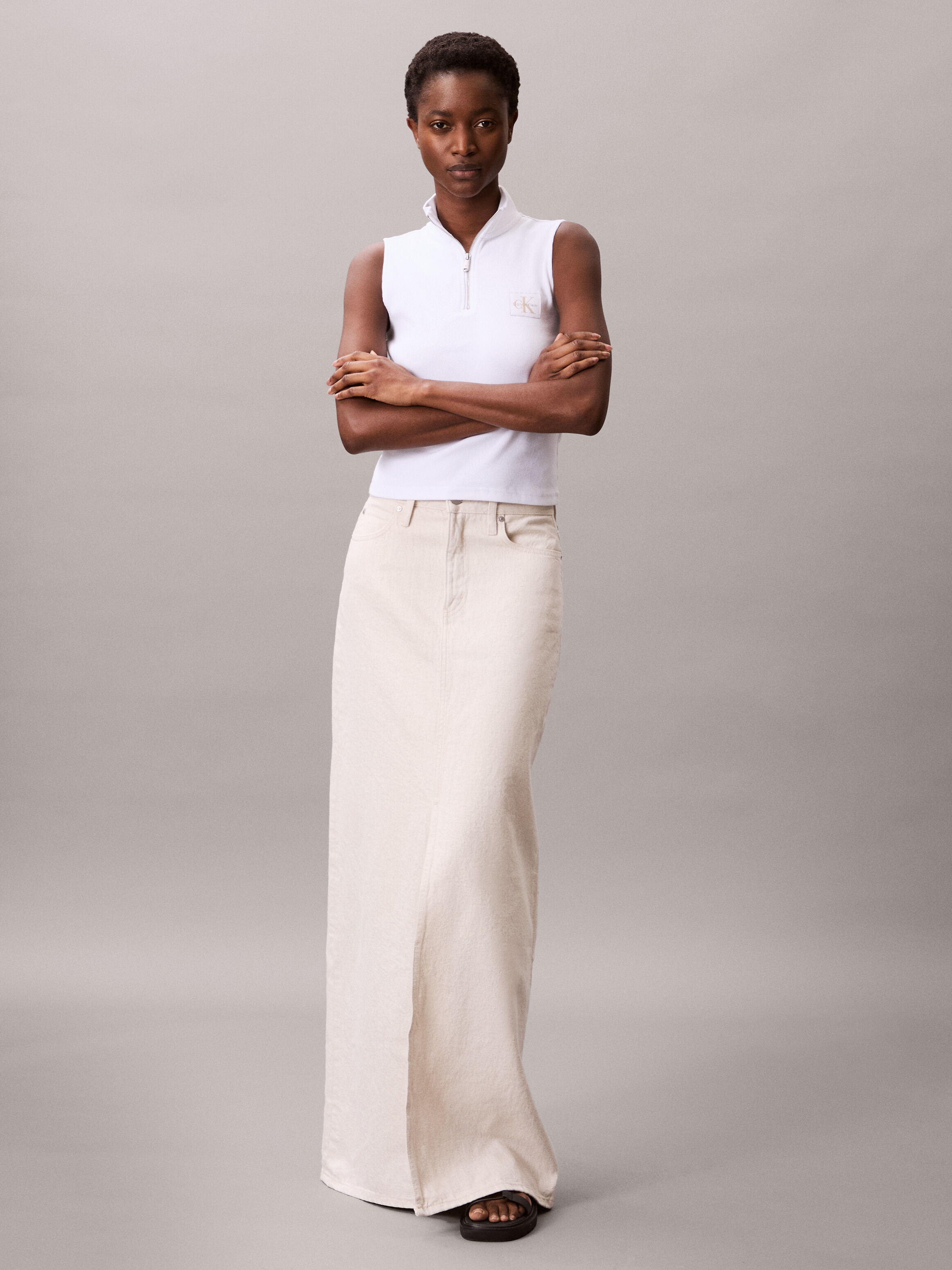 売れ筋商品|||カルバンクライン カットソー トップス レディース Women's Sleeveless Quarter Zip Top Brilliant White 楽天市場】トップス レディース（ブランドカルバンクライン