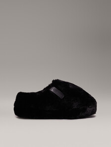 合成毛皮拖鞋, Triple Black, hi-res