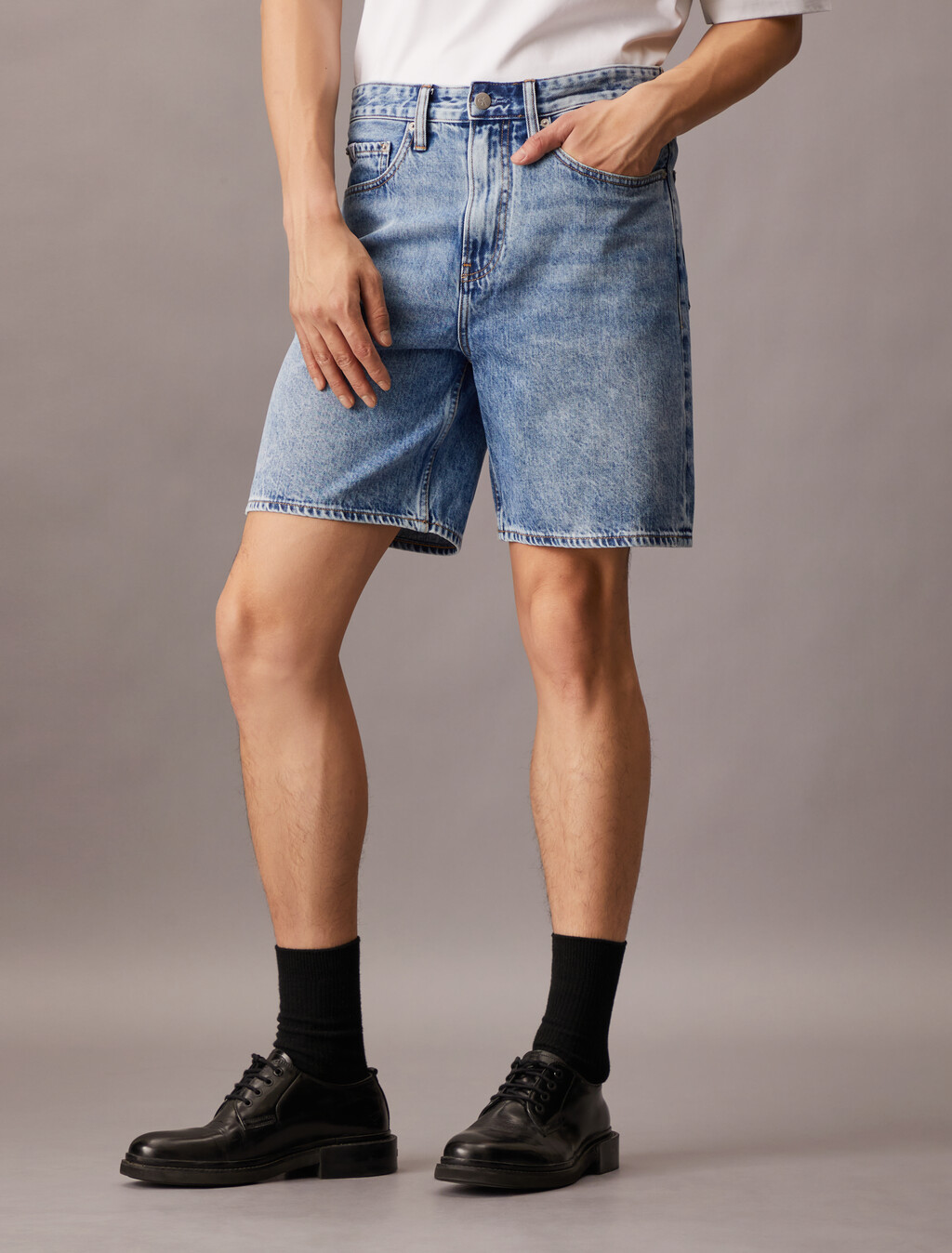 90 年代直筒牛仔短褲, Denim Light, hi-res