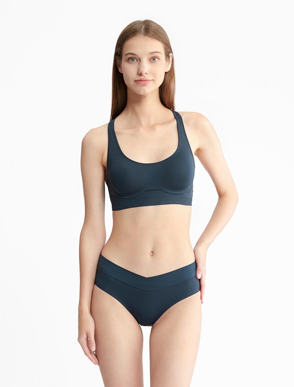 Bonded Flex Unlined Bralette, Blueberry, hi-res