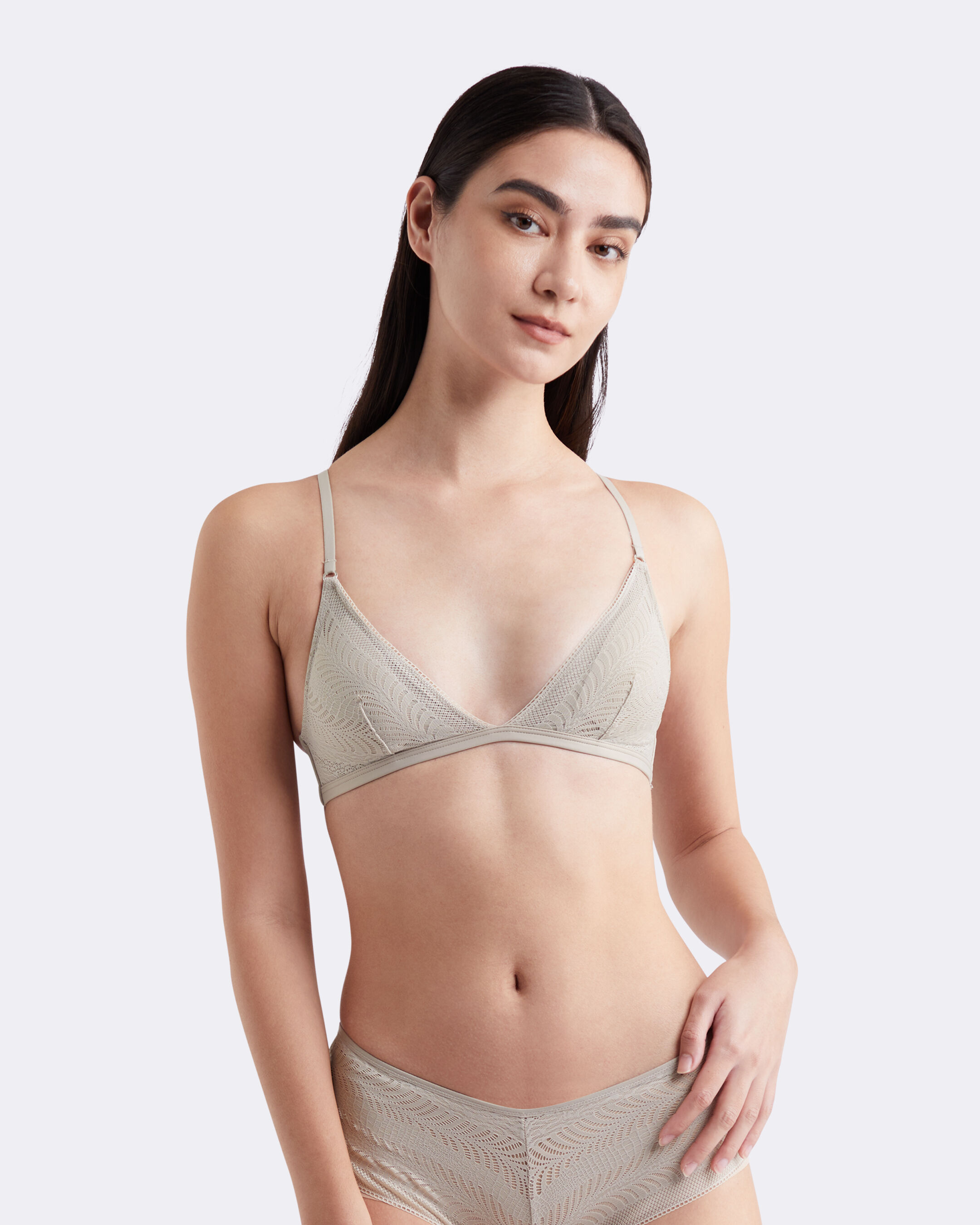 Minimalist Lace Lightly Lined Triangle Bra grey Calvin Klein Taiwan