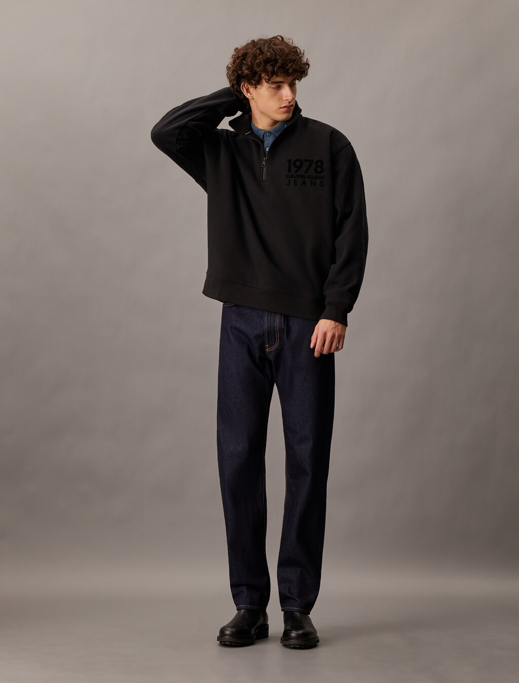 CK 徽章標準版型 Polo 衫, Ink, hi-res