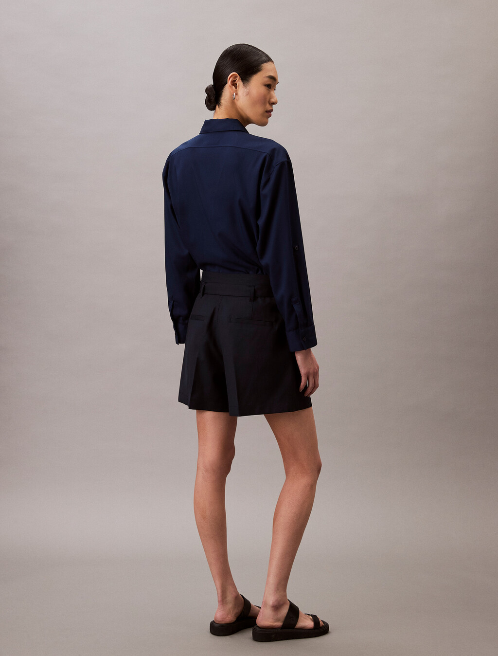 Herringbone Utility Belted Short, Dark Sapphire, hi-res