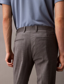 Refined Virgin Wool Slim Trouser, Grey Heather, hi-res