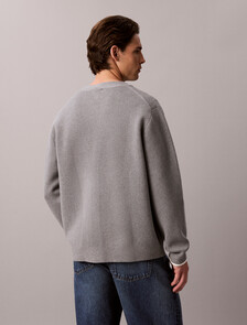 Varsity Logo Cardigan, Medium Grey Htr, hi-res