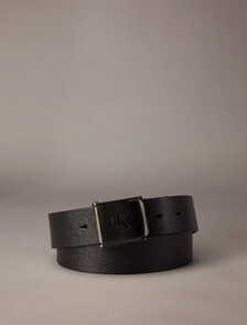 Clamp Plaque Buckle Belt, Black, hi-res