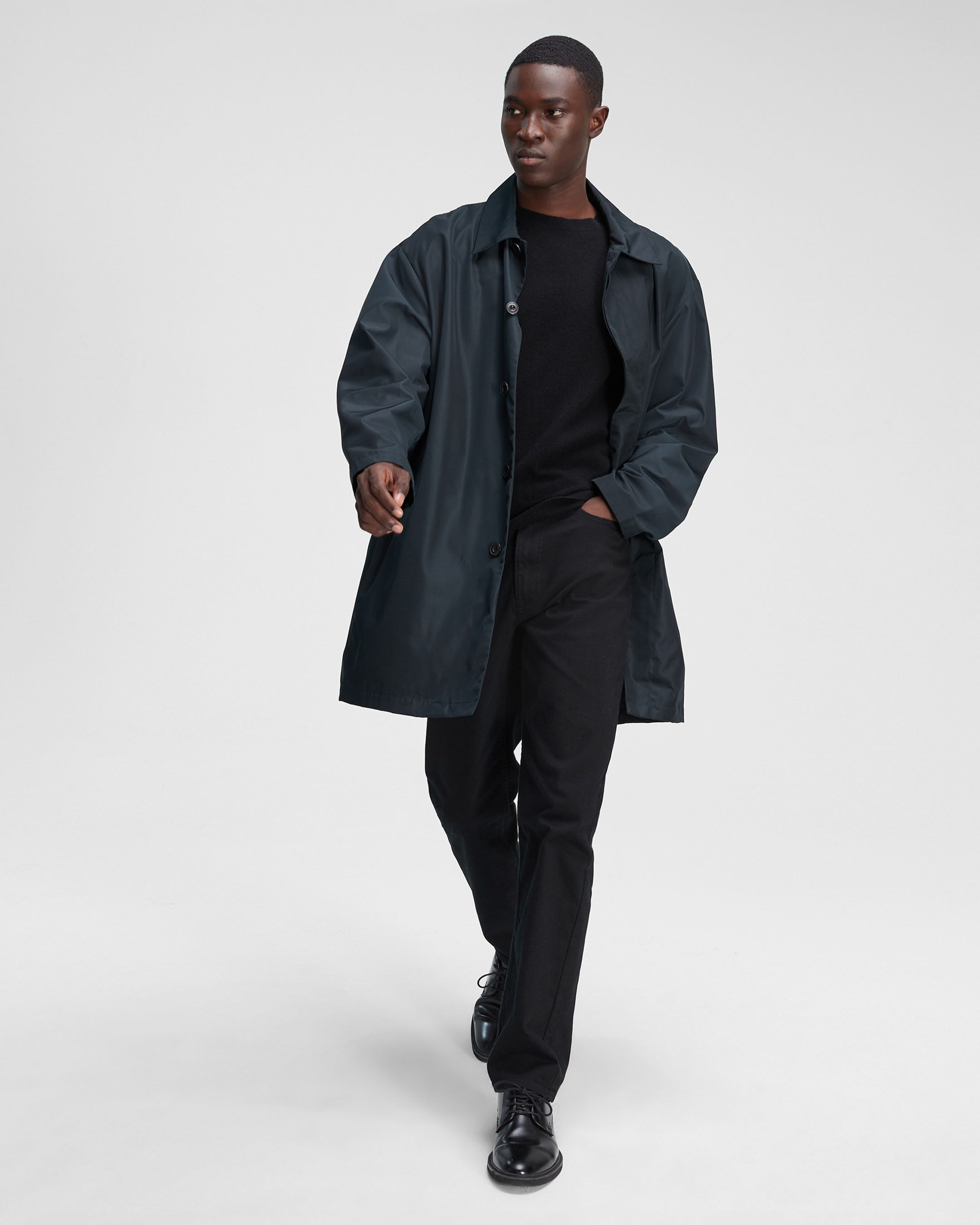 Calvin klein black herringbone topcoat online