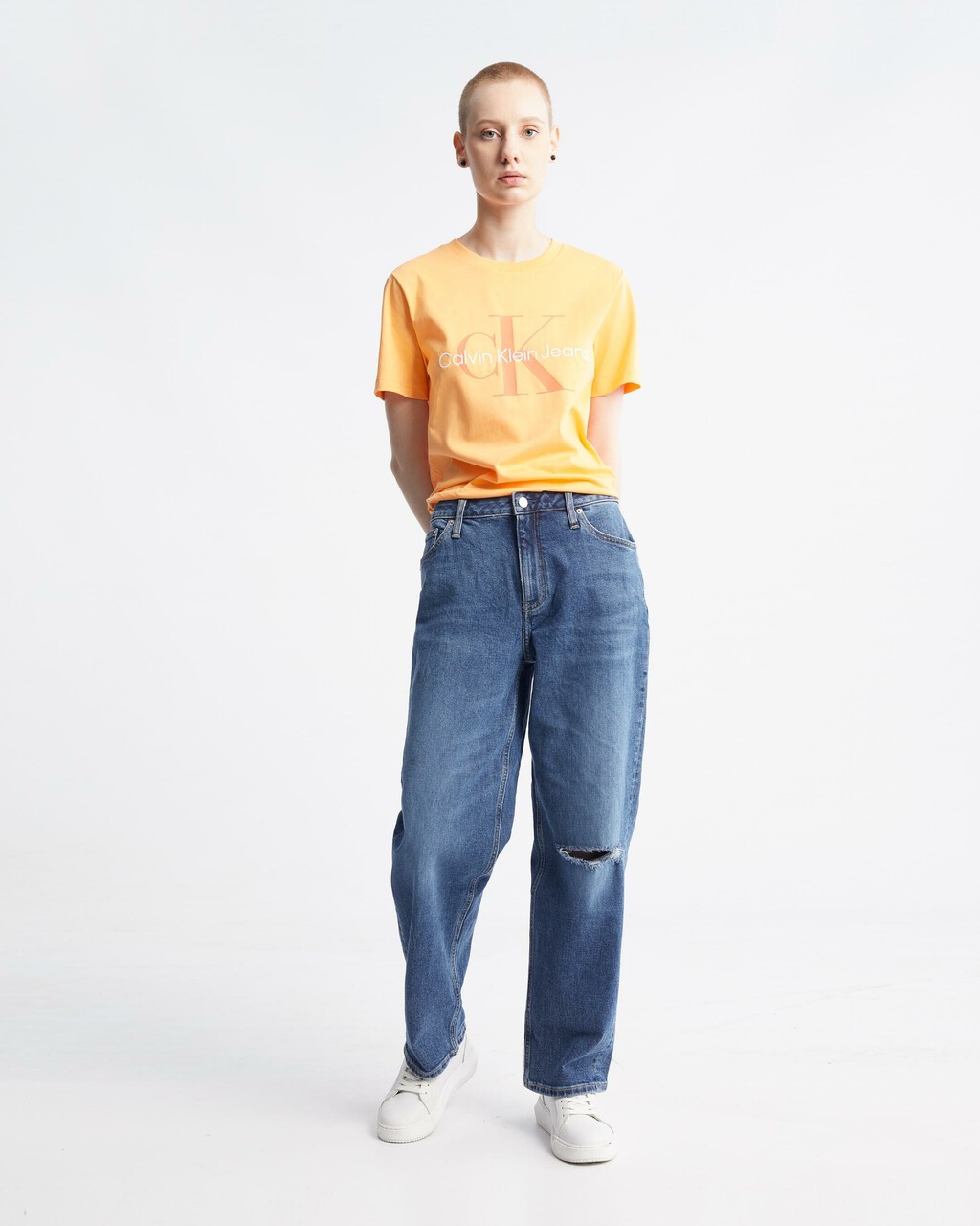 Calvin Klein 有機棉 Monogram 上衣, Crushed Orange, hi-res