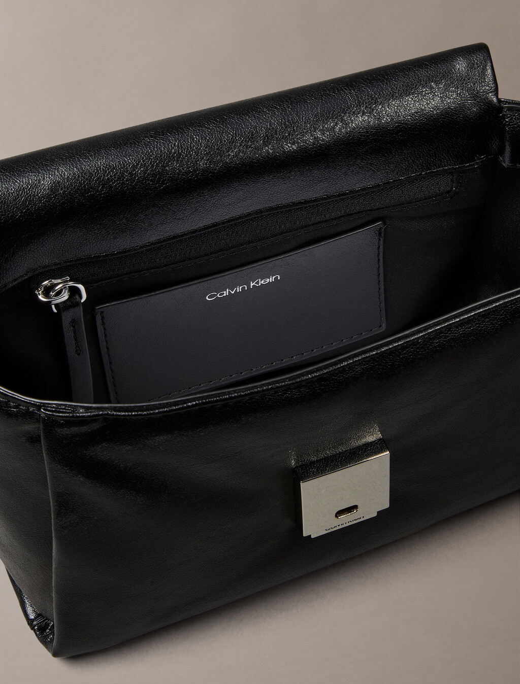 Padded Emblem Hardware Crossbody Bag, Black, hi-res