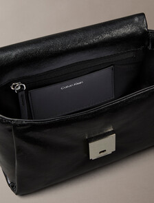 Padded Emblem Hardware Crossbody Bag, Black, hi-res