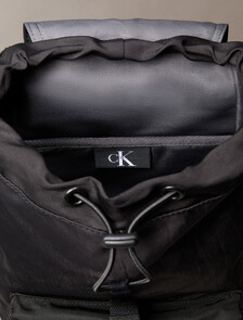 Bold Logo Nylon Mini Flap Backpack, Black, hi-res