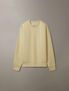 Combed Lightweight Interlock Cotton Sweatshirt, Reed Yellow, hi-res
