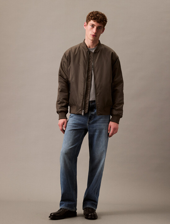 Padded Nylon Bomber Jacket