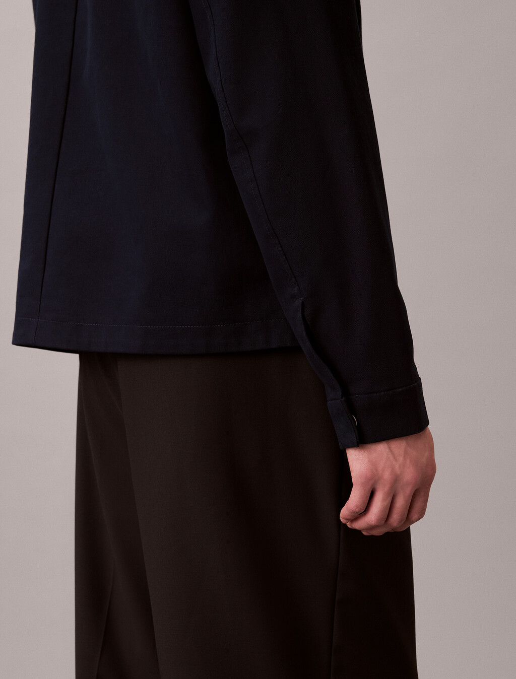 Cotton Dobby Blouson Jacket, Dark Sapphire, hi-res