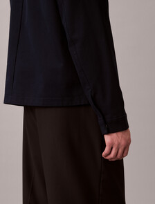 Cotton Dobby Blouson Jacket, Dark Sapphire, hi-res