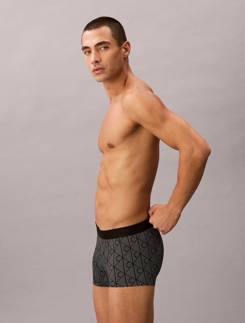 Low Rise Trunks - CK Black, PERFORATED EMBLEM BLACK, hi-res