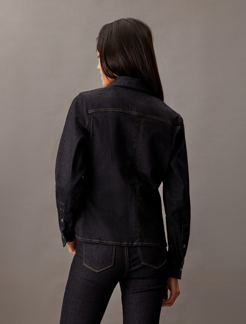 Forever Stretch 靛藍色水洗牛仔襯衫, Denim Rinse, hi-res