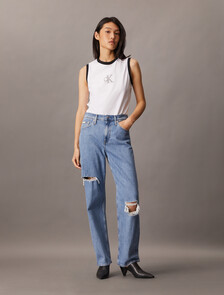 Monogram 修身背心, Brilliant White, hi-res