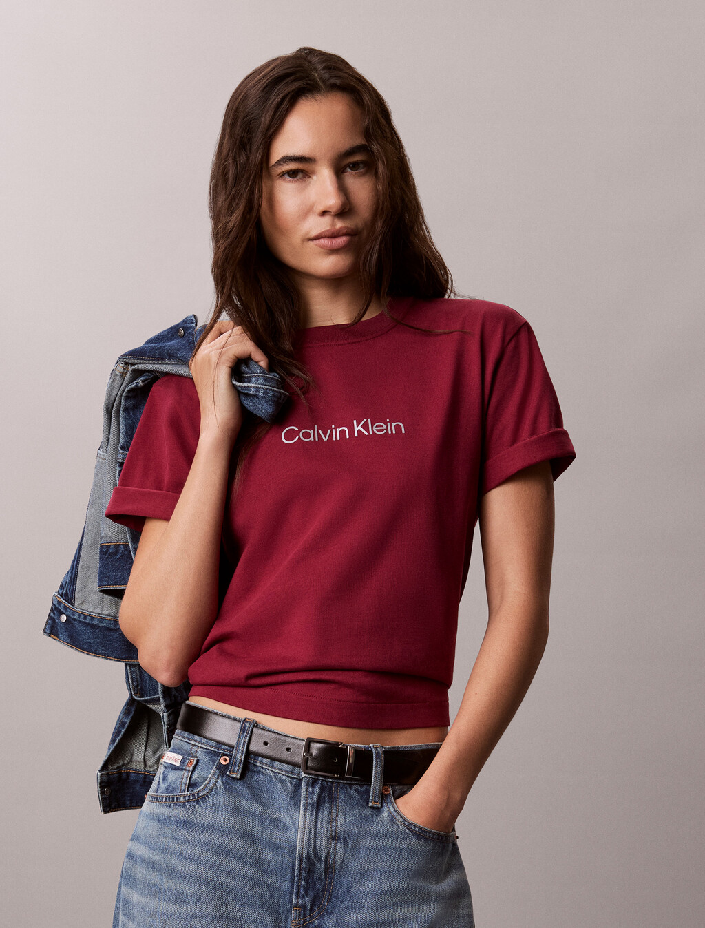 Boxy Metallic Logo T-Shirt, Rhododendron, hi-res