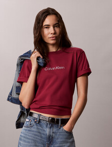Boxy Metallic Logo T-Shirt, Rhododendron, hi-res