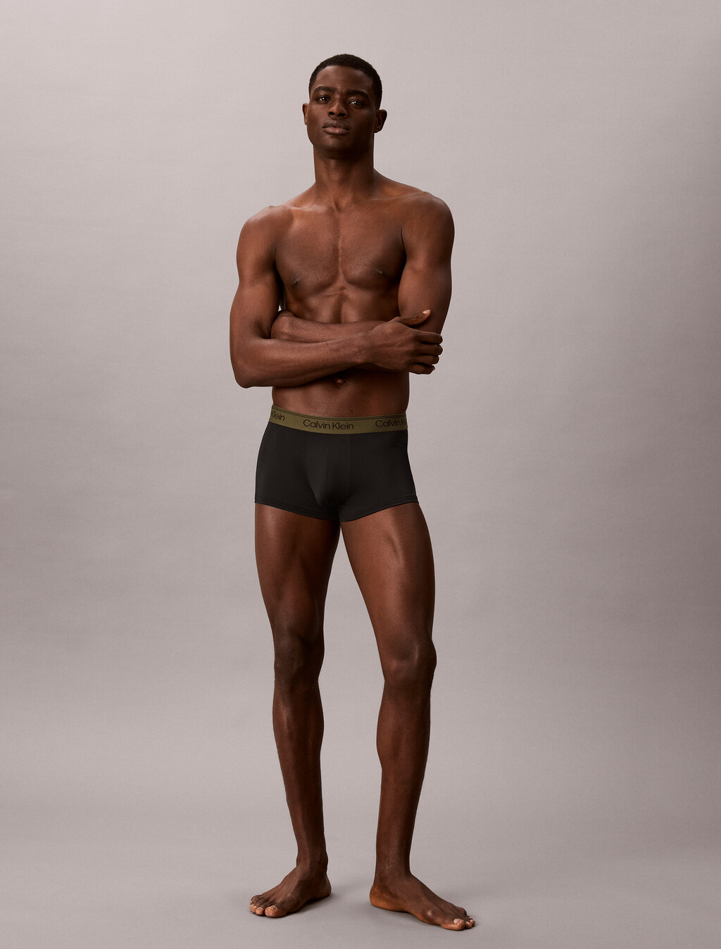 3 Pack Low Rise Trunks - Microfibre Stretch, BLACK W/ BRONZE FLASH WB/Black/Olive Night WBs, hi-res
