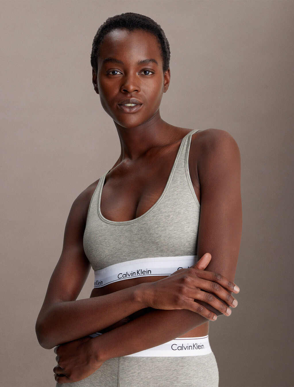 Icon Cotton Bralette, Grey Heather, hi-res