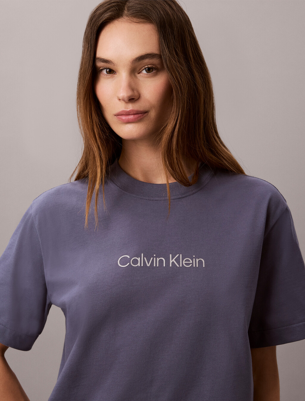 Boxy Metallic Logo T-Shirt, Grisaille, hi-res