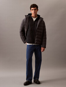 Crinkle Nylon Hooded Windbreaker Jacket, Black Beauty, hi-res