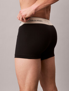 Heritage 彈性棉質平口內褲 3 件組, Black/Black/Black, hi-res