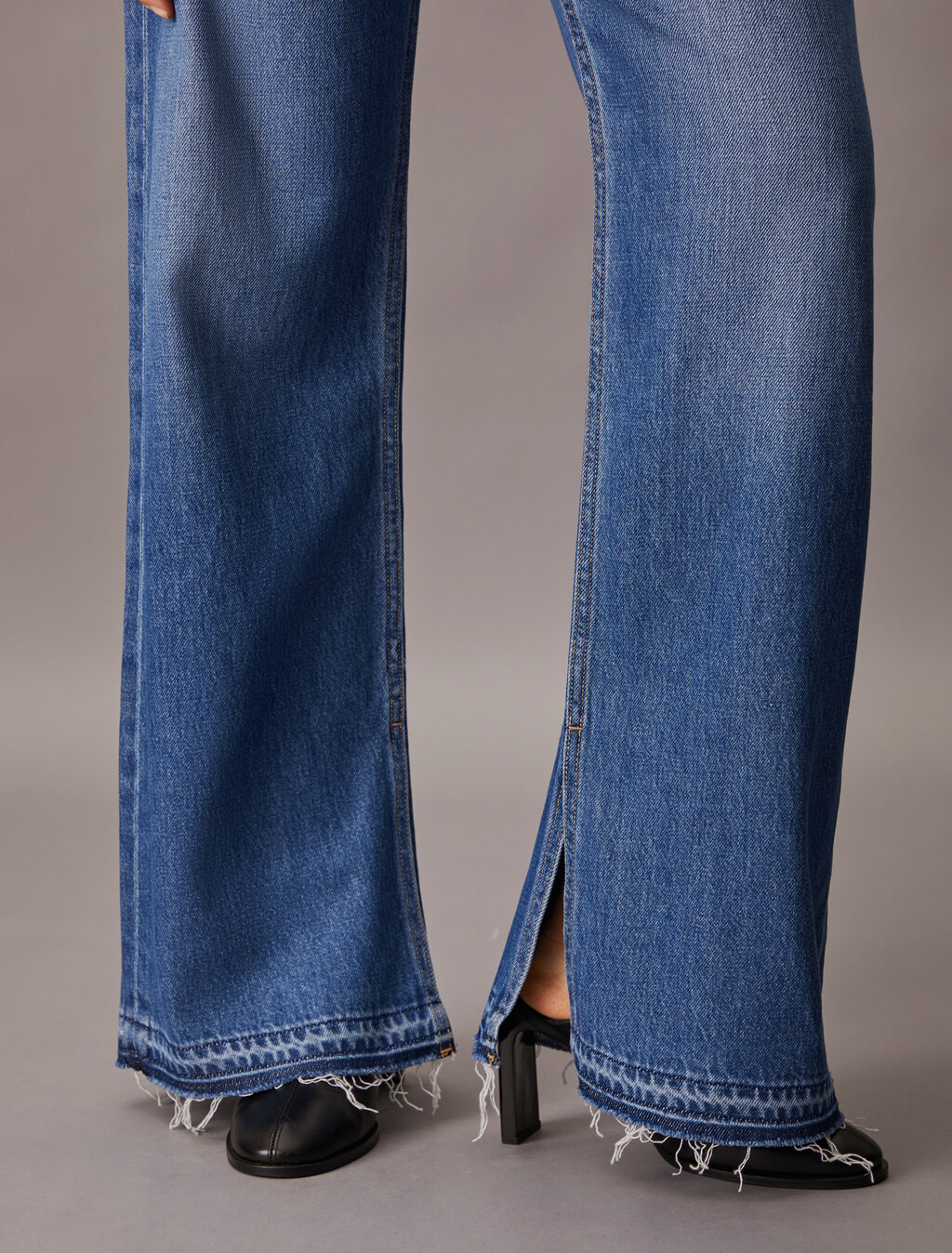 天絲高腰寬筒牛仔褲, Denim Light, hi-res