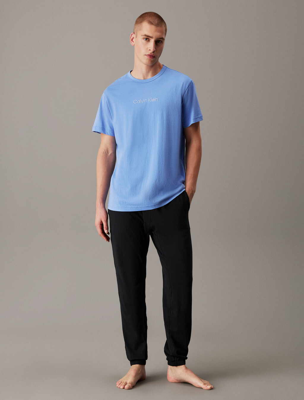 100% Cotton Crewneck Sleep T-Shirt, Glacier, hi-res