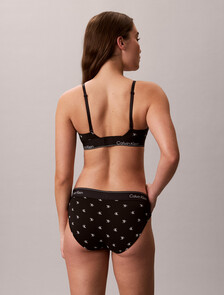 Lightly Lined Triangle Bralette - Icon Cotton Modal, DIAMOND LOGO BLACK, hi-res