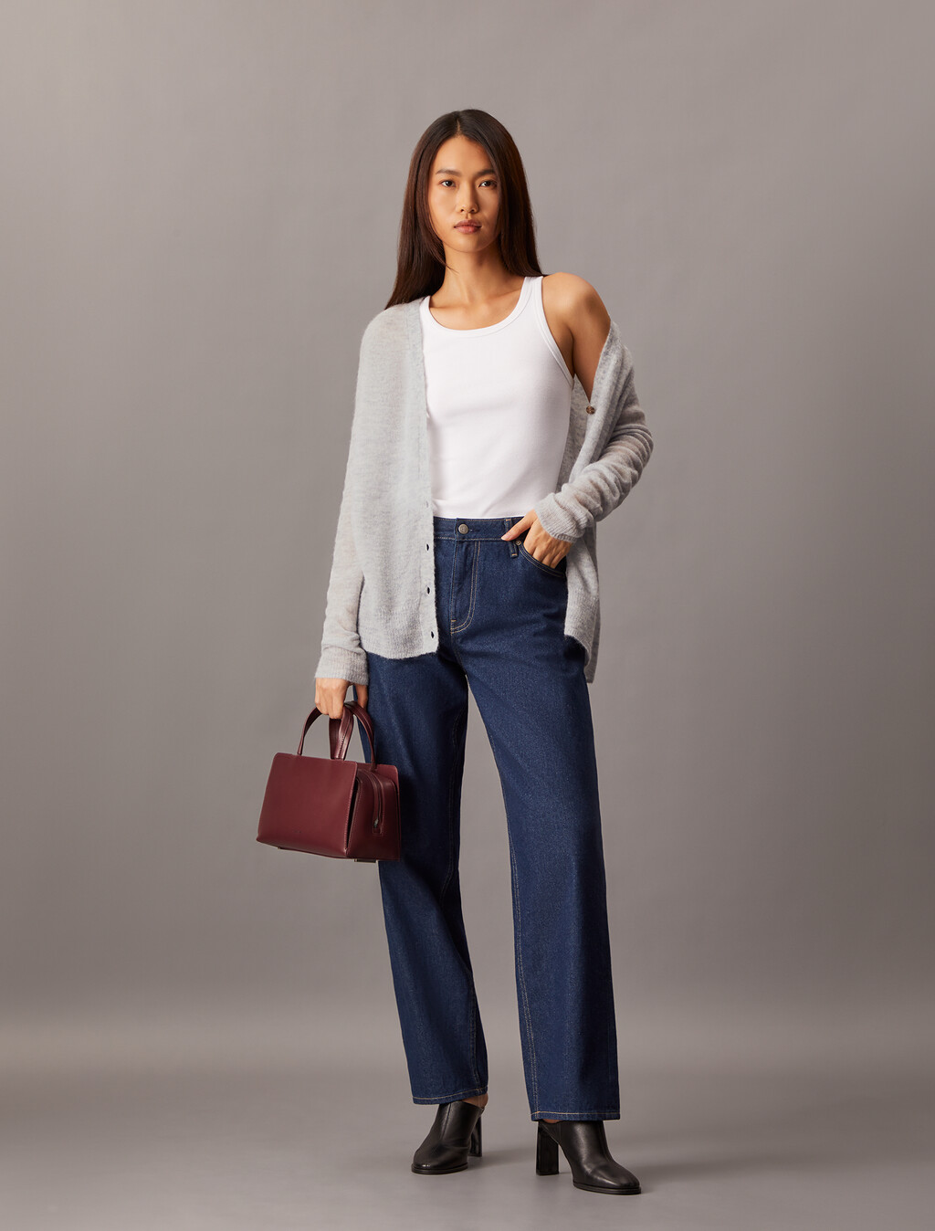 Sheer Alpaca Open Gauge Cardigan, Executive Blue, hi-res