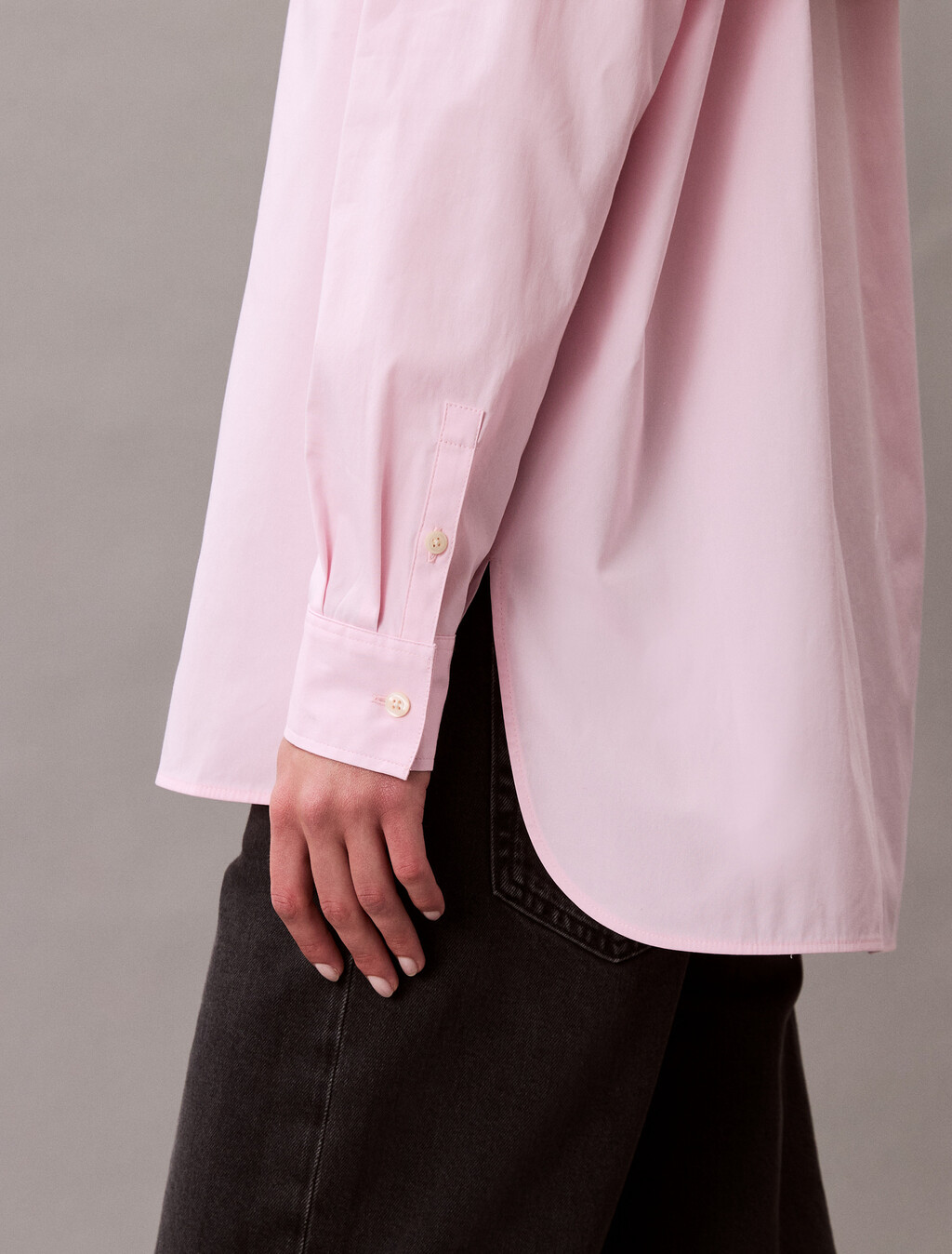 府綢寬鬆襯衫, Sweet Pink, hi-res