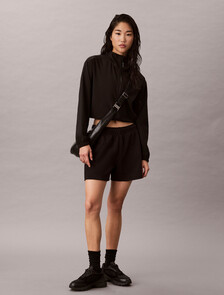 Monogram Cotton Terry Short, Black, hi-res